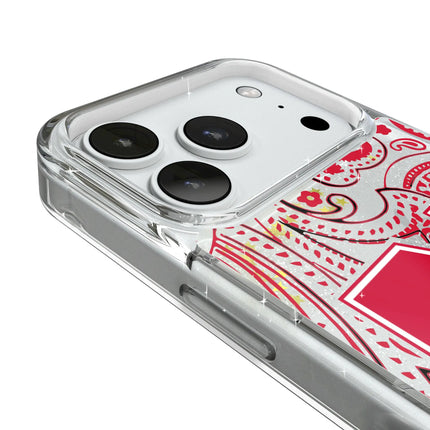 University of Nebraska Huskers Block N Paisley Glitter Phone Case for Apple iPhone