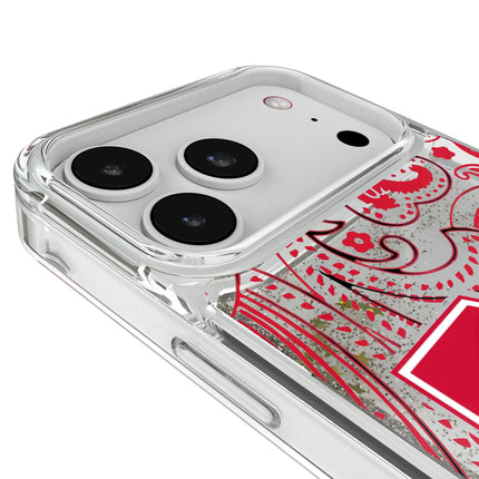 University of Nebraska Huskers Block N Paisley Glitter Phone Case for Apple iPhone