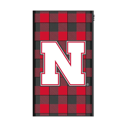 University of Nebraska Huskers Block N Plaid 5000mAh Flat Powerbank