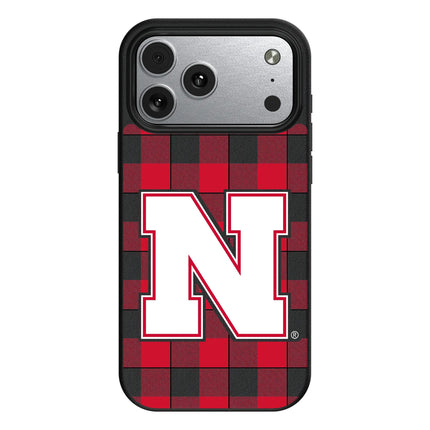 University of Nebraska Huskers Block N Plaid MagSafe Compatible Phone Case for Apple iPhone