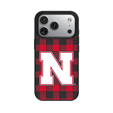 University of Nebraska Huskers Block N Plaid MagSafe Compatible Phone Case for Apple iPhone