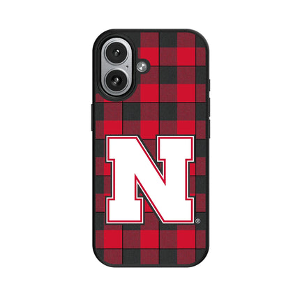 University of Nebraska Huskers Block N Plaid MagSafe Compatible Phone Case for Apple iPhone