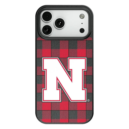 University of Nebraska Huskers Block N Plaid MagSafe Compatible Phone Case for Apple iPhone