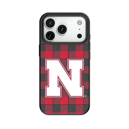 University of Nebraska Huskers Block N Plaid MagSafe Compatible Phone Case for Apple iPhone