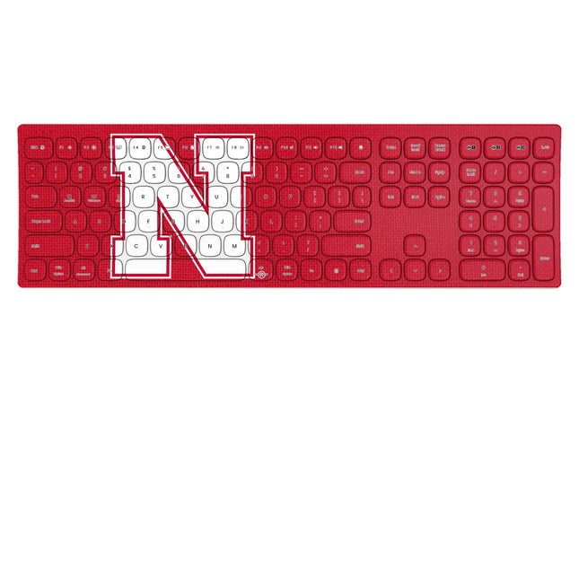 University of Nebraska Huskers Block N Solid Curved Wireless Keyboard