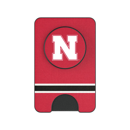University of Nebraska Huskers Block N Stripe PopSockets MagSafe-Compatible PopWallet+