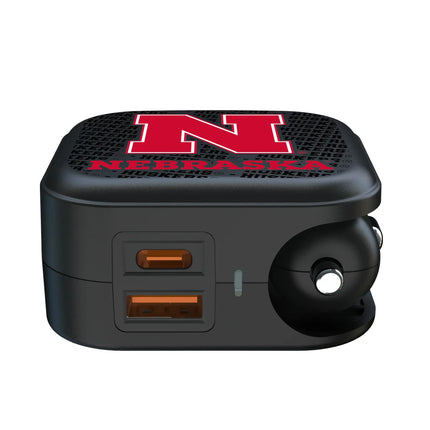 University of Nebraska Huskers Block N Text Backdrop 2 in 1 USB A/C Charger