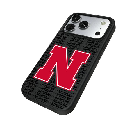 University of Nebraska Huskers Block N Text Backdrop MagSafe Compatible Phone Case for Apple iPhone