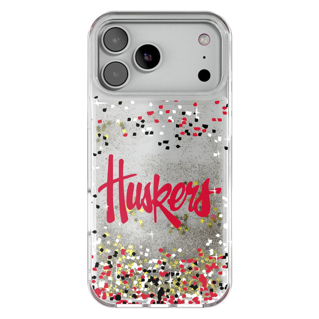 University of Nebraska Huskers Confetti Glitter Phone Case for Apple iPhone