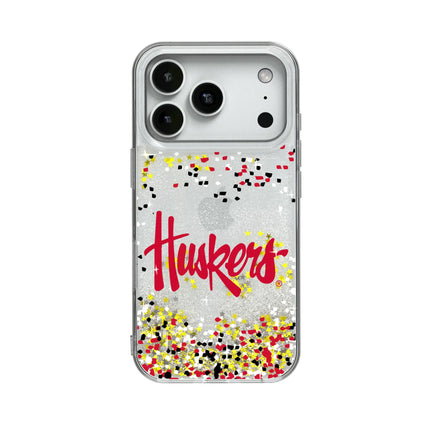 University of Nebraska Huskers Confetti Glitter Phone Case for Apple iPhone