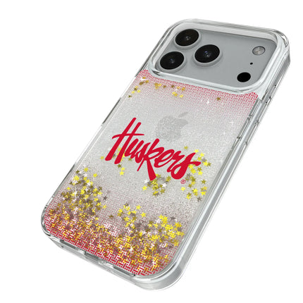 University of Nebraska Huskers Linen Glitter Phone Case for Apple iPhone
