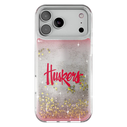 University of Nebraska Huskers Linen Glitter Phone Case for Apple iPhone
