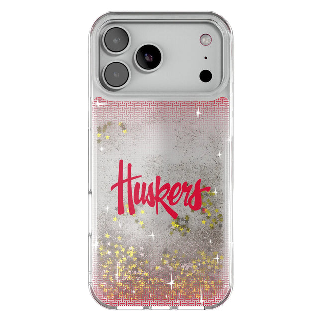 University of Nebraska Huskers Linen Glitter Phone Case for Apple iPhone