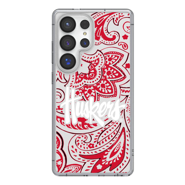 University of Nebraska Huskers Paisley Clear Phone Case for Samsung Galaxy