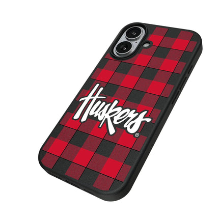 University of Nebraska Huskers Plaid MagSafe Compatible Phone Case for Apple iPhone