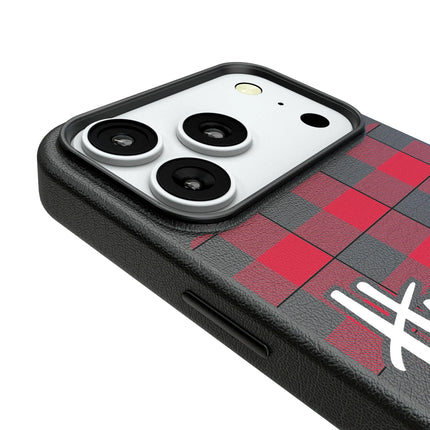University of Nebraska Huskers Plaid MagSafe Compatible Phone Case for Apple iPhone