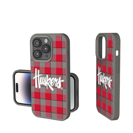 University of Nebraska Huskers Plaid Soft Touch Phone Case for Apple iPhone