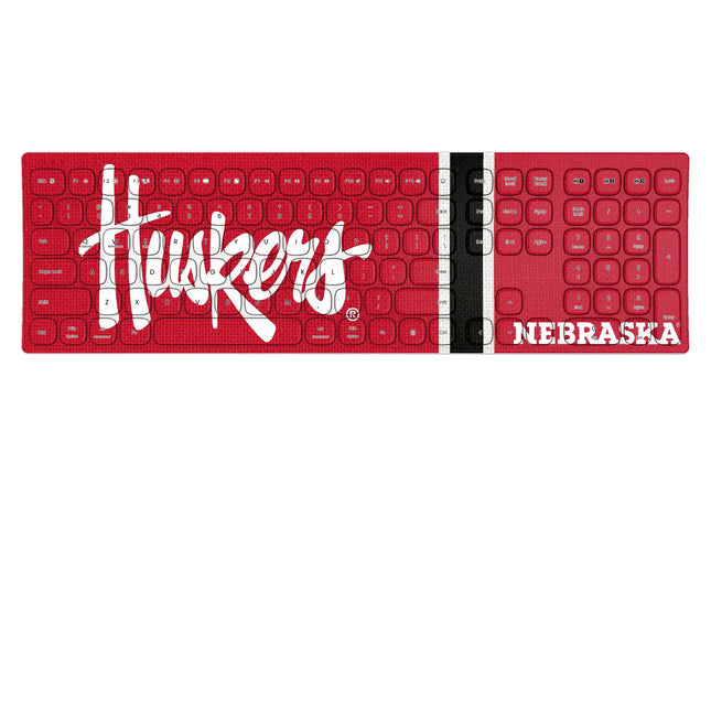 University of Nebraska Huskers Stripe Curved Wireless Keyboard