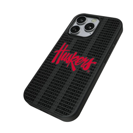 University of Nebraska Huskers Text Backdrop MagSafe Compatible Phone Case for Apple iPhone