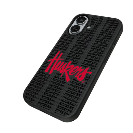 University of Nebraska Huskers Text Backdrop MagSafe Compatible Phone Case for Apple iPhone