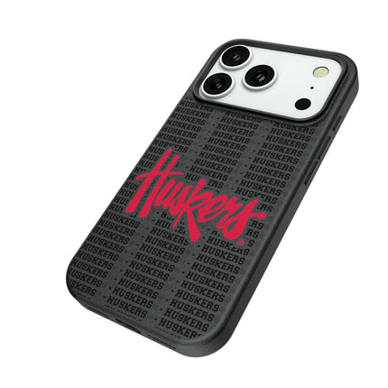 University of Nebraska Huskers Text Backdrop MagSafe Compatible Phone Case for Apple iPhone