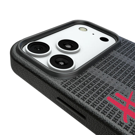 University of Nebraska Huskers Text Backdrop MagSafe Compatible Phone Case for Apple iPhone