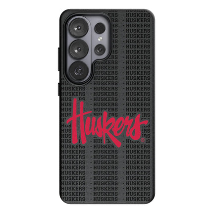 University of Nebraska Huskers Text Backdrop MagSafe Compatible Phone Case for Samsung Galaxy