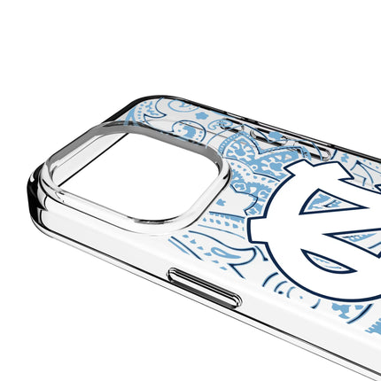 University of North Carolina Tar Heels Paisley Clear Phone Case for Apple iPhone