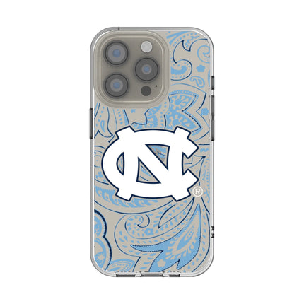 University of North Carolina Tar Heels Paisley Clear Phone Case for Apple iPhone