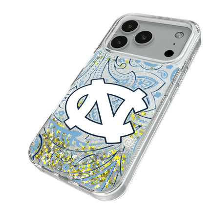 University of North Carolina Tar Heels Paisley Glitter Phone Case for Apple iPhone