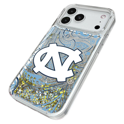 University of North Carolina Tar Heels Paisley Glitter Phone Case for Apple iPhone