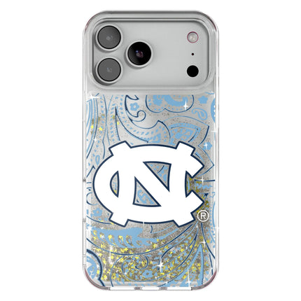 University of North Carolina Tar Heels Paisley Glitter Phone Case for Apple iPhone