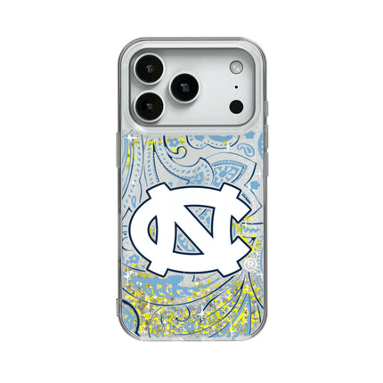 University of North Carolina Tar Heels Paisley Glitter Phone Case for Apple iPhone