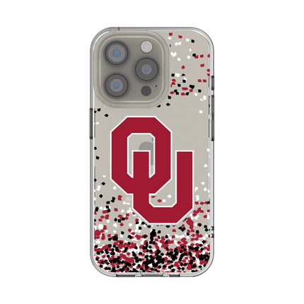 University of Oklahoma Sooners Confetti Clear Phone Case for Apple iPhone