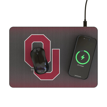 University of Oklahoma Sooners Linen 15-Watt Wireless Charger and Mouse Pad