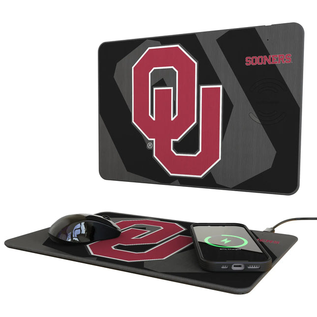 University of Oklahoma Sooners Monocolor Tilt 15-Watt Wireless Charger and Mouse Pad
