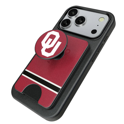 University of Oklahoma Sooners Stripe PopSockets MagSafe-Compatible PopWallet+