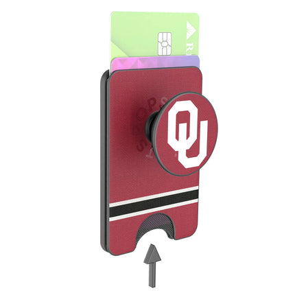 University of Oklahoma Sooners Stripe PopSockets MagSafe-Compatible PopWallet+