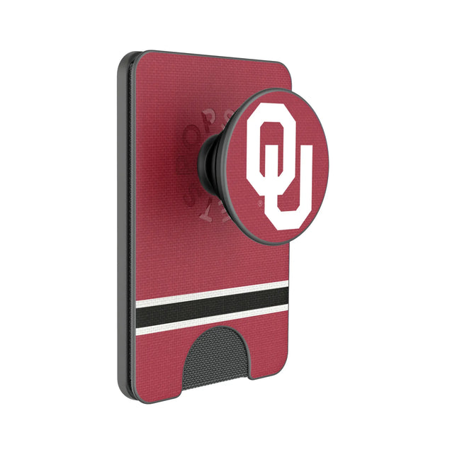University of Oklahoma Sooners Stripe PopSockets MagSafe-Compatible PopWallet+