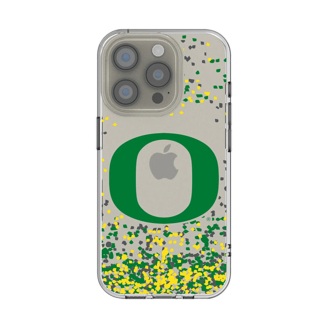 University of Oregon Ducks Confetti Clear Phone Case for Apple iPhone