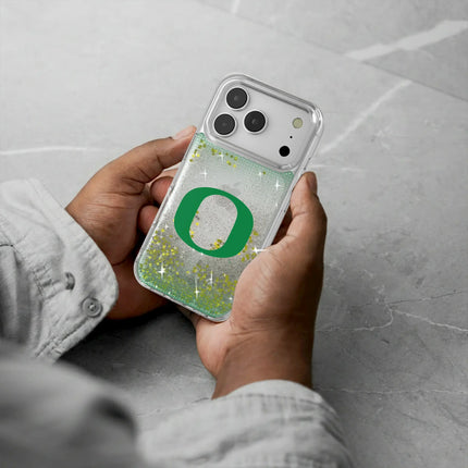 University of Oregon Ducks Linen Glitter Phone Case for Apple iPhone