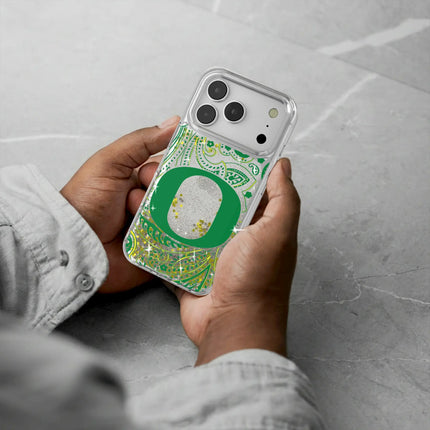 University of Oregon Ducks Paisley Glitter Phone Case for Apple iPhone