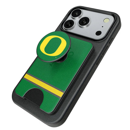 University of Oregon Ducks Stripe PopSockets MagSafe-Compatible PopWallet+