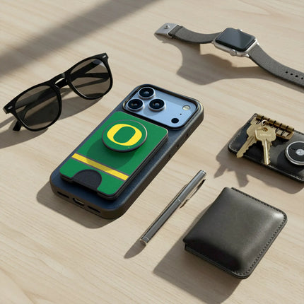University of Oregon Ducks Stripe PopSockets MagSafe-Compatible PopWallet+