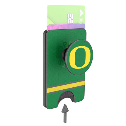 University of Oregon Ducks Stripe PopSockets MagSafe-Compatible PopWallet+