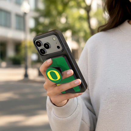 University of Oregon Ducks Stripe PopSockets MagSafe-Compatible PopWallet+