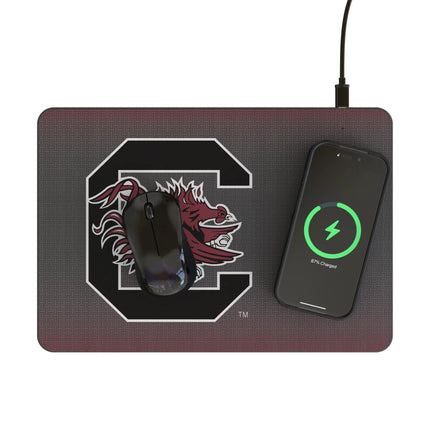 University of South Carolina Gamecocks Linen 15-Watt Wireless Charger and Mouse Pad