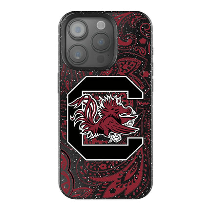 University of South Carolina Gamecocks Paisley Black Bling Phone Case for Apple iPhone