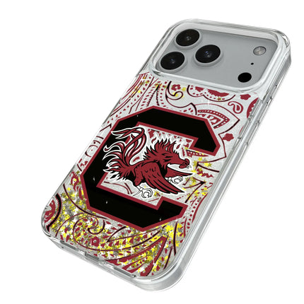University of South Carolina Gamecocks Paisley Glitter Phone Case for Apple iPhone