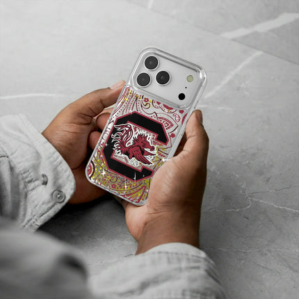 University of South Carolina Gamecocks Paisley Glitter Phone Case for Apple iPhone